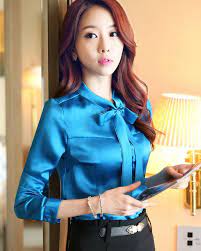 着衣フェチ clothed woman clothed woman twitter サテン地のブラウス シフォンシャツ サテン ワンピース