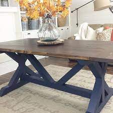 Love The Choice Of Color On This Diy Farm Table By Txsizedhome On Ig Free Plans Over At A Farm Table Dining Room Modern Farmhouse Table Rustic Farmhouse Table
