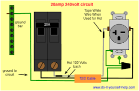 Wiring Diagram For A 20 Amp 240 Volt Circuit Breaker Electrical Wiring Home Electrical Wiring Diy Electrical