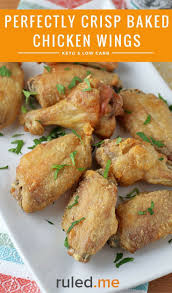 Before putting them in the oven, brush each chicken wing with a little bit of oil. A Perfectly Crisp Baked Chicken Wings Recipe Chickenrecipes Ketorecipes Ketodiet Chicken Wing Recipes Baked Chicken Wings Wing Recipes