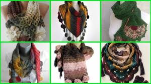 These lightweight scarves are designed as stylish accessories, perfect for spring and summer. Colourful Crochet Knit Scarf Designs Pretty Woman Winter Crochet Luxurious Latest Scarf Ideas Youtube
