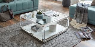 Im eingangsbereich ihres büros zum beispiel kann der flexibel stellbare tisch wunderbar genutzt werden, um ihren gästen. Couchtisch Cordoba Quadratisch Glastisch Weiss Chrom 85 X 85cm Comfort2home