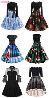 Rosegal Vintage Dress Christmas Element Printed Dress Nice Dresses Women S Fashion Dresses Pretty Dresses