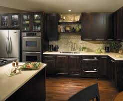 Tile Backsplash Http Showroom Starmarkcabinetry Com Athome Id 71 Brown Kitchen Cabinets Home Kitchens Dark Kitchen Cabinets