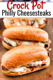 Philly cheesesteak in liquid form! Crock Pot Philly Cheese Steak Sandwich Recipe Easy Weeknight Meal