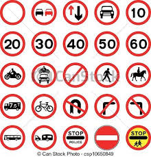Round Red Road Signs Vector Stock Illustration Royalty Free Illustrations Stock Clip Art Icon Stock Clipart Icons Logo Li Road Signs Traffic Signs Signs