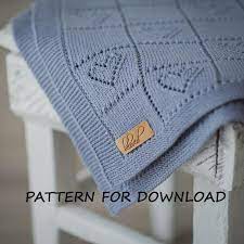 Knit Baby Blanket Pattern In English Knitting Pattern For Etsy