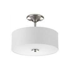 Progress Lighting Inspire Collection 17 Watt Brushed Nickel Integrated Led Bedroom Semi Flush Mount P350127 009 30di The Home Depot