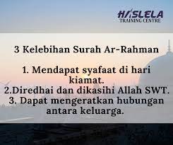 Maybe you would like to learn more about one of these? Kelebihan Surah Ar Rahman Dengan