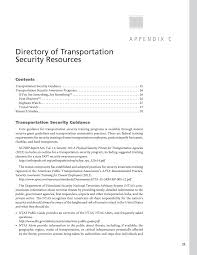 Appendix C - Directory of Transportation Security Resources ...