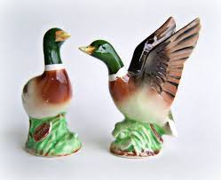 Vintage Bird Salt And Pepper Shakers Japan Vintage Duck Salt And Pepper Shakers Fine Porcelain Enesco Japan Bird Figurine Pair Of Mallard Ducks Salt Pepper Shakers Salt And Pepper Set Shakers