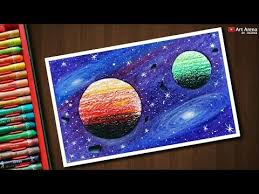Galaxy Drawing With Oil Pastels Step By Step Youtube Galaxy Drawings Oil Pastel Art Soft Pastel Art