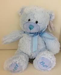 Baby boy flowers and teddy. Medium Blue Baby Boy Teddy Four Seasons Floral Design Manchester