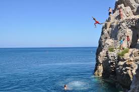 Cliff Jumping 2 Perissa Beach Beaches In The World Kamari Beach