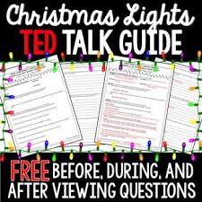 This Is A Free Companion Worksheet For The Ted Talk How Christmas Light Helped Guerrillas Put Down Their Guns D Ted Talks Ela Writing Free Teacher Resources