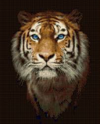 Tiger Portrait Cross Stitch Pattern Pdf Easy Chart With One