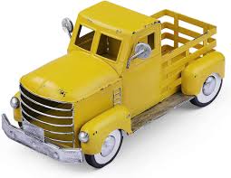 Coffee table living room furniture center accent mid century retro wooden black. Buy Yellow Truck Decor Vintage Metal Truck Planter Farmhouse Pick Up Truck Spring Decorations Decorative Tabletop Storage Small Size Online In Turkey B08t6y2wvk