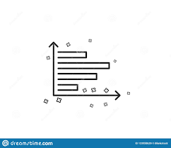 Horizontal Chart Line Icon Column Graph Sign Vector Stock