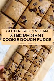 Three Ingredient Peanut Butter Cookie Dough Break Apart Fudge Recipe Cookie Dough Fudge Vegan Dessert Recipes Vegan Desserts