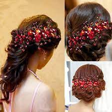 One hair trial, and bridal hair installation prior to the wedding day. New Design Chinese Red Crystal Flower Wedding Bridal Hair Clip Handmade Decorations In Hair Jewelry Accessories For Women Handmade Hair Pins Wedding Bridalhair Pins Aliexpress