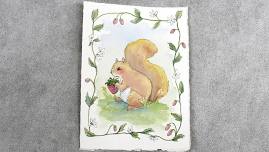 Beginner Watercolor Painting, Squirrel