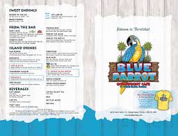 Bj S Pizza St George Island Menu Blue Parrot Ocean Front Cafe Menu In St George Island Florida