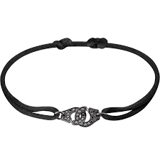 Dinh Van Menottes Dinh Van R10 Cord Bracelet White Gold And Black Diamonds Bracelets Cord Bracelets Chic Jewelry