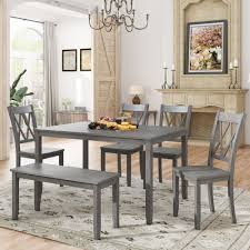 Many styles, sizes, colors & decor to choose from. 6 Piece Wooden Farmhouse Rustic Dining Table Set Modern Furniture