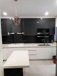 Ara Damansara Double Storey House Kitchen Cabinet 4g Acrylic Quartz Stone Kitchen Design Home Kitchens Kitchen