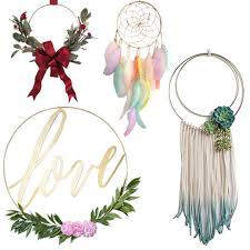 Have you spotted these hoop wreaths popping up all over the internet and around town? Metal Floral Hoop Wreath Rings 24 Inch Hohiya