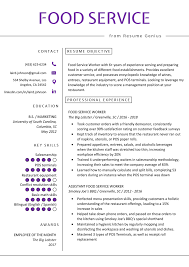 Food Service Resume Example Writing Tips Resume Genius