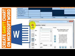 How To Create Gantt Chart On Microsoft Word Youtube