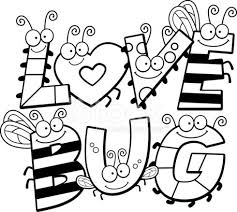 Cartoon Love Bug Text Cartoons Love Valentine Coloring Pages Bugs Drawing