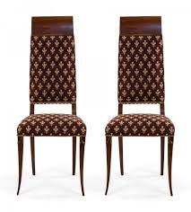Check spelling or type a new query. Pair Of High Back Dining Chairs With Maroon Fleur De Lys Upholstery