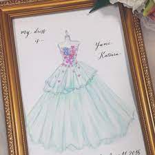 桂由美さんデザインのとても華やかなドレスを描かせていただきました お写真みているだけでテンションあがります ウェディングドレス カラードレス ドレスイラスト fashionillustration 桂由美ドレス 桂由美 y ウエディングドレス イラスト ウェディング