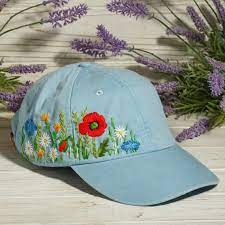Hand Embroidered Colorful Cap Custom Floral Cap Red Poppy Etsy Hand Embroidered Embroidery Gifts Embroidered Gifts