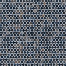 Matte black penny tiles on the bathroom walls. Msi Penny Porcelain Round Mosaic Wall Floor Tile Reviews Wayfair