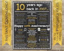 10th Anniversary Gift Ideas 10th Anniversary Poster 10th Anniversary Sign Happy 10th Anniversary 10 Years 30th Birthday Sign Birthday Sign Birthday For Him