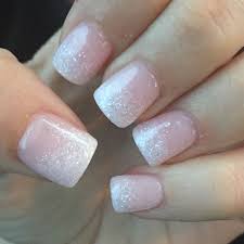 Nexgen Ombre Pink And White With Sparkles Ombre Nails Glitter