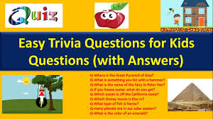 Read on for some hilarious trivia questions that will make your brain and your funny bone work overtime. Easy Trivia For Kids Question With Answers General Knowledge With Question Answer For Kids Trivia Youtube
