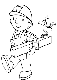 Black Bob The Builder New Bob The Builder Is Holding A Wood Coloring Page Coloring Sun In 2020 Coloring Pages Bob The Builder Easy Drawings