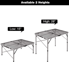 Have a look at our portable cooking equipment guide & checklist. Buy Redcamp Folding Portable Grill Table For Camping Lightweight Aluminum Metal Grill Stand Table For Outside Cooking Outdoor Bbq Rv Picnic Easy To Assemble With Adjustable Height Legs Silver Champagne Online In Vietnam