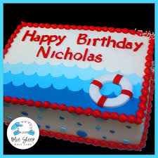 Pool Party Sheet Cake Pool Party Cakes Birthday Sheet Cakes Nautical Birthday Cakes