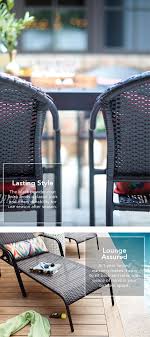 Garden Treasures Pelham Bay Matte Black Wicker Stackable Metal Stationary Chaise Lounge Chair S With Woven Seat Lowes Com Outdoor Dining Table Pelham Bay Outdoor Swing