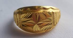 Thai Men 39 S Solid 23k Gold Ring Size 9 5 Gold Rings Rings Ring Size