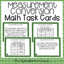 5th Grade Measurement Conversion Task Cards Measurement Conversion Center