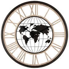 Wanduhr Erdkugel Zweifarbig D70 Globe Terrestre Maison Du Monde Horloge