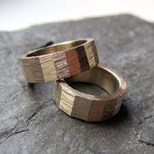 Brass Wedding Band Set Industrial Hex Nut Ring 7mm Gold Etsy Wedding Band Sets Wedding Bands Wide Wedding Bands