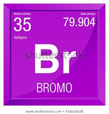 Bromo Symbol Bromine In Spanish Language Element Number 35 Of The Periodic Table Of The Elements Chemistry Squar Tabla Periodica Vector Consejos Utiles