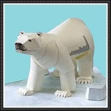 Yamaha Animals Papercraft Polar Bear Free Paper Model Download Polar Bear Craft Paper Animals Bear Crafts